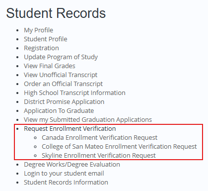 Enrollment Verification