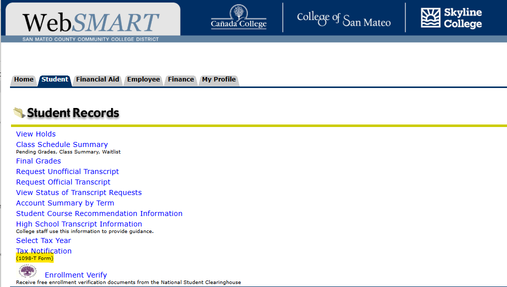 Image of 1098 on WebSmart