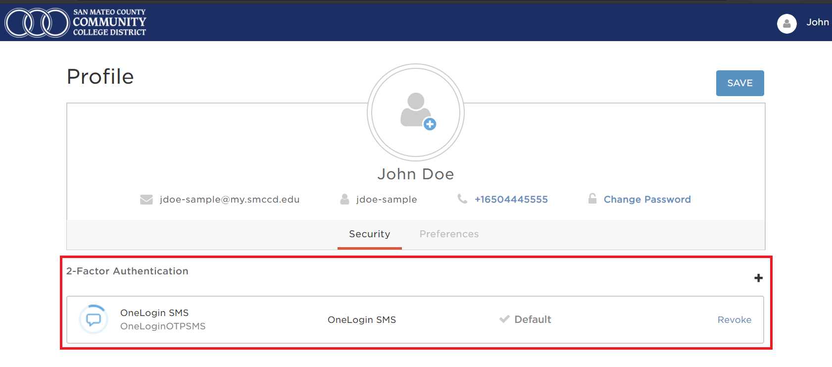 A New SMS 2-factor highlighted