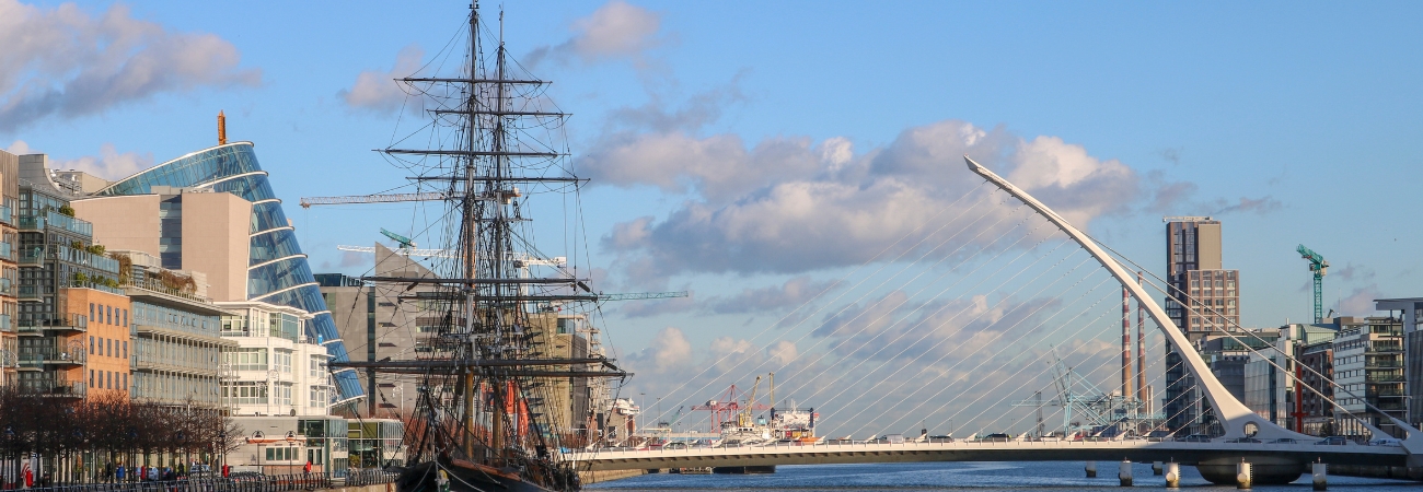 Samuel Beckett Bridge in Dublin, Ireland