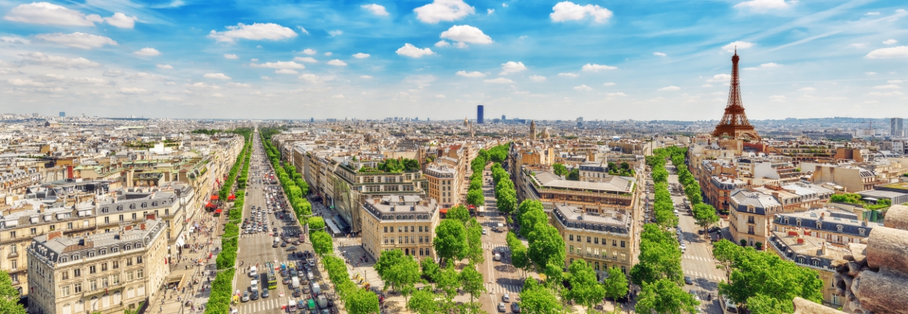 Aerial view of Paris, France